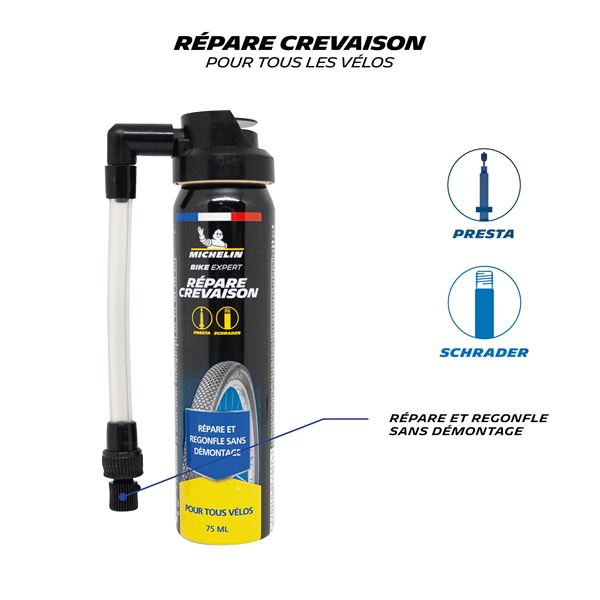 Aérosol répare crevaison vélo 75ml MICHELIN