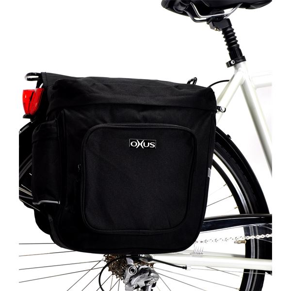 Sacoche double pour vélo avec fixation sur porte-bagage Oxus