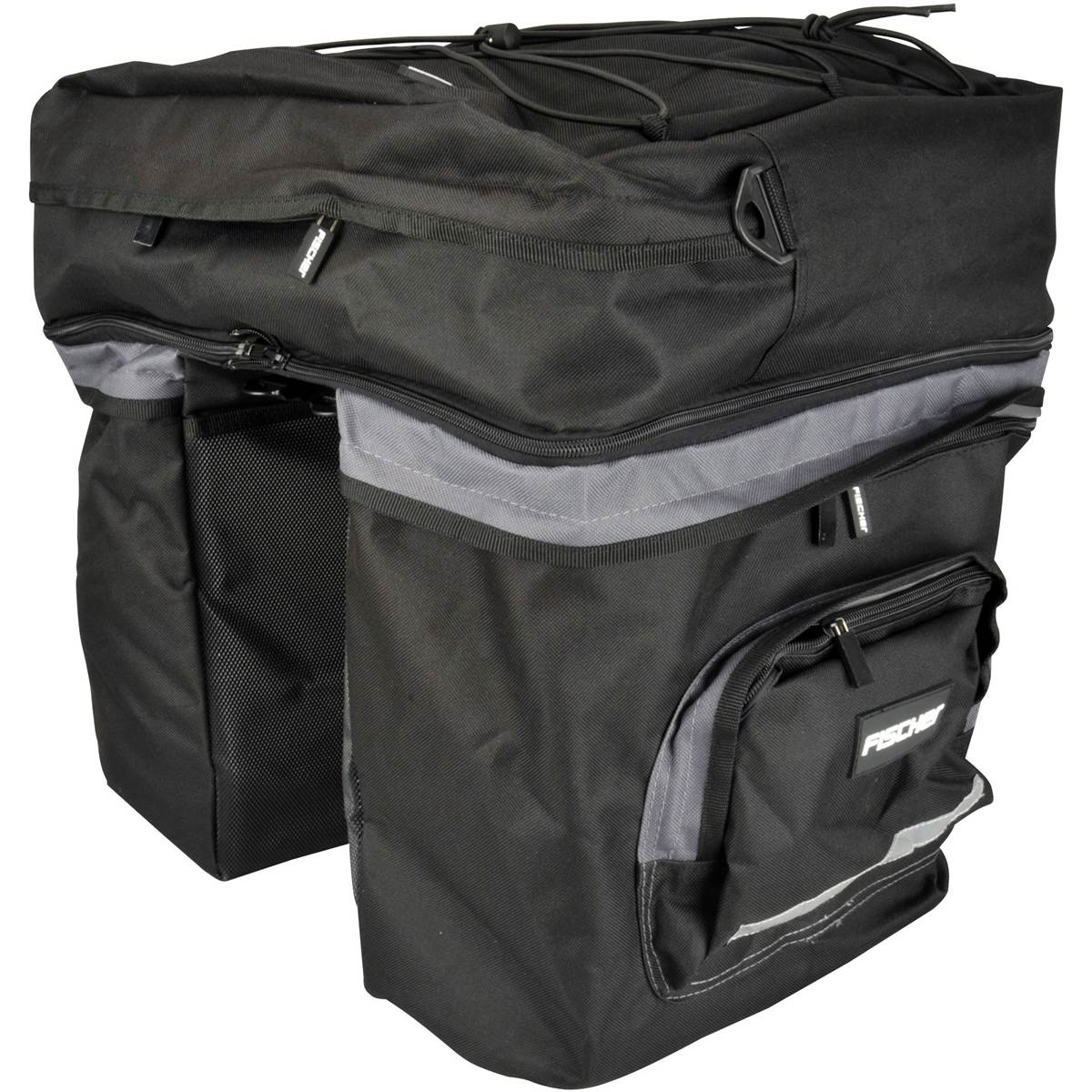 Sacoches 3 Compartiments Pour Porte-bagage De Vélo Et Sac À Dos 2 En 1 Fischer